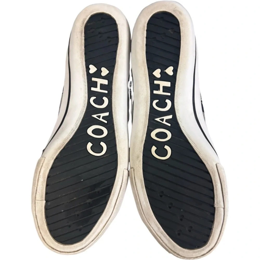 Coach BEV Black Monogram Laceless Slip-On Sneaker Size 9 B - Picture 8 of 9